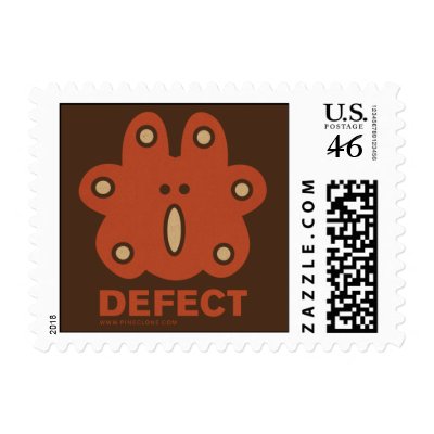RED DEFECT postage stamp by avipaulweinstein