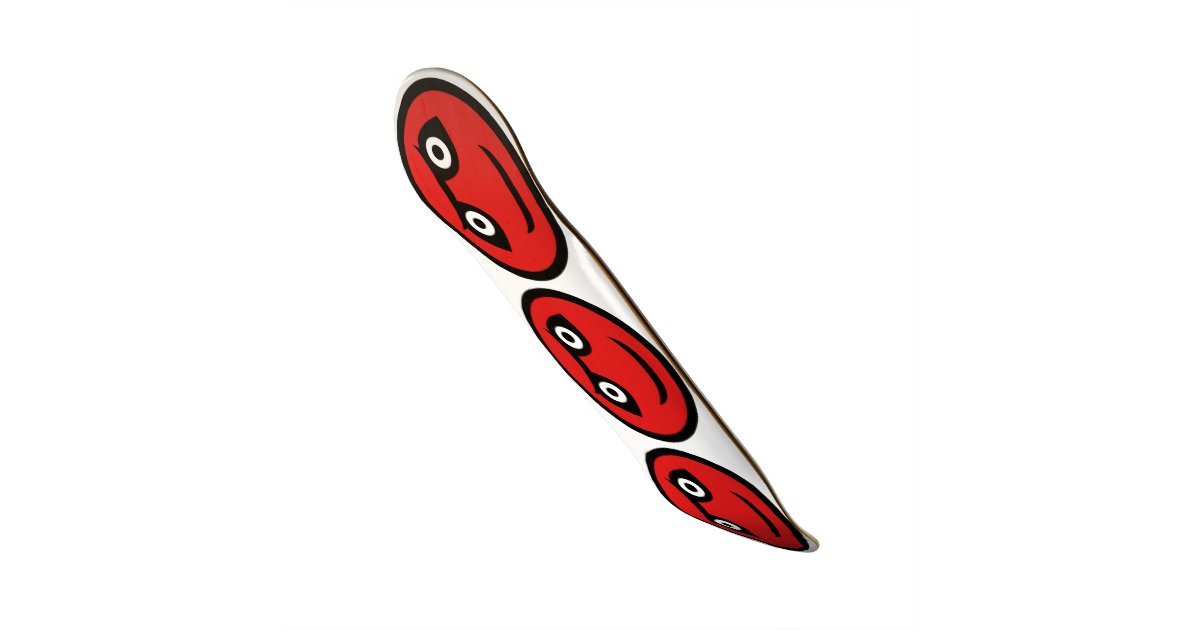 Red Demon Emoji Skateboard Deck Zazzle