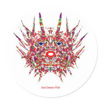 Red Demon Fish stickers