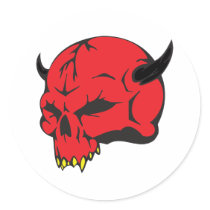 Red Demon Skull stickers