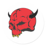 Red Den Skull Stickers