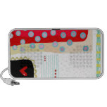Red detail black square music weird speaker