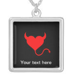 Red Devil Heart with Horns necklaces