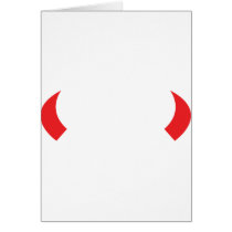 red devil horns icon greeting card