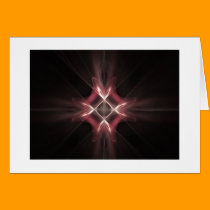 Red Diamond Light Fractal Art cards