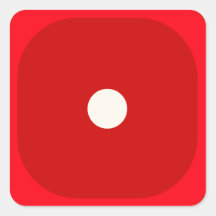 Red Dice Die Roll One Square Seal Square Sticker