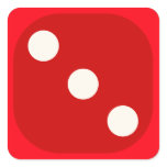 Red Dice Die Roll Three Square Seal stickers