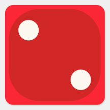 Red Dice Die Roll Two Square Seal Square Stickers