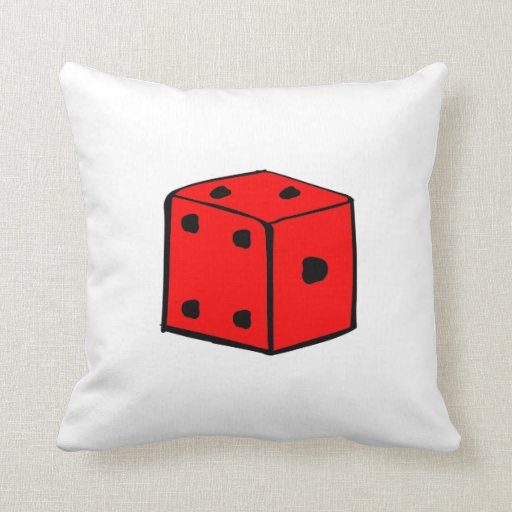 Red Dice Throw Pillow