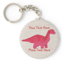 Red Dino Button Key Chains