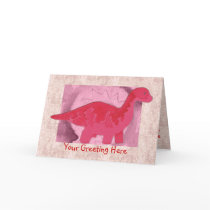 Red Dinosaur Greeting Card