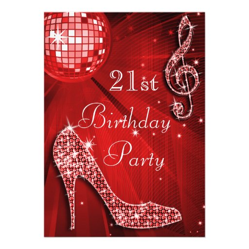 16Th Cranberry & White Bling Sparkle Birthday Party Personalised Invitations 