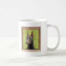 Red Doberman Pinscher Painting Mug