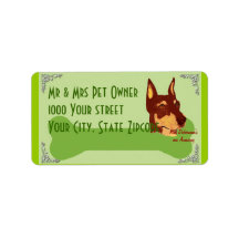 Red Doberman Pinschers are Amazing Custom Address Label