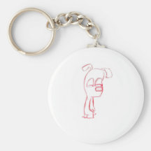 Red Dog Cartoon Keychain