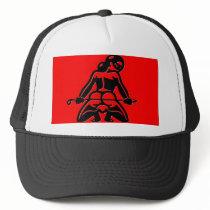 Red Dominatrix Mesh Hats