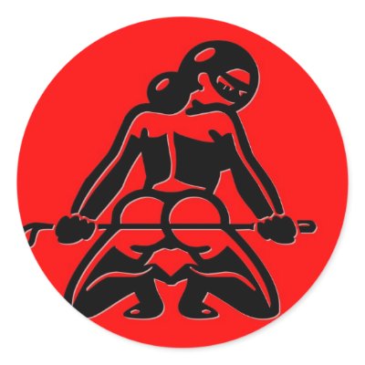 Red Dominatrix Round Sticker by markthaler