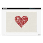 Red Doodle Heart 15" Laptop Skins
