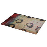 Red Dots & Circles Painterly Cutting Board
