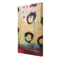 Red Dots & Circles Painterly Wrapped Canvas Gallery Wrap Canvas