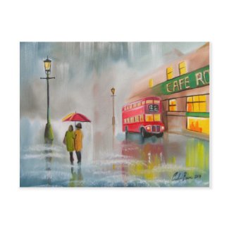 RED DOUBLE DECKER BUS postcard