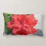 Red Double Hibiscus Pillow