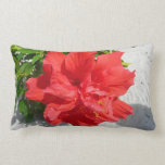 Red Double Hibiscus Pillow