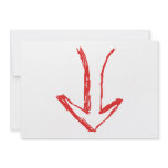 Red down arrow. announcement