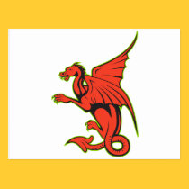 Red Dragon Cartoon postcards