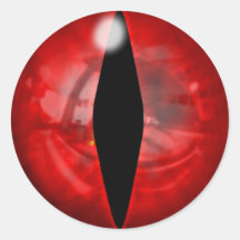 Red Dragon Eye Round Stickers