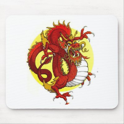 RED DRAGON MOUSE PAD by dogiron