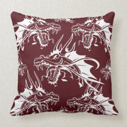 Red Dragon Mythical Creature Cool Fantasy Design Pillows