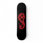 Red Dragon on Black Skate Board Deck