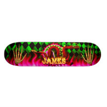 Red dragon with your name in flames. skate board deck