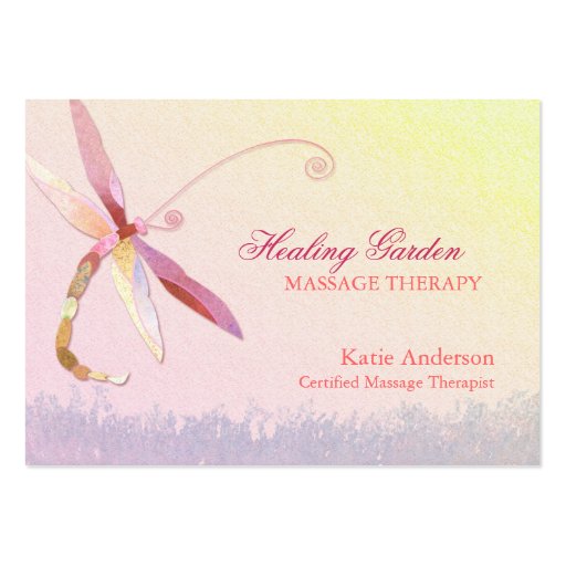 Red Dragonfly Massage Therapist Business Cards (front side)