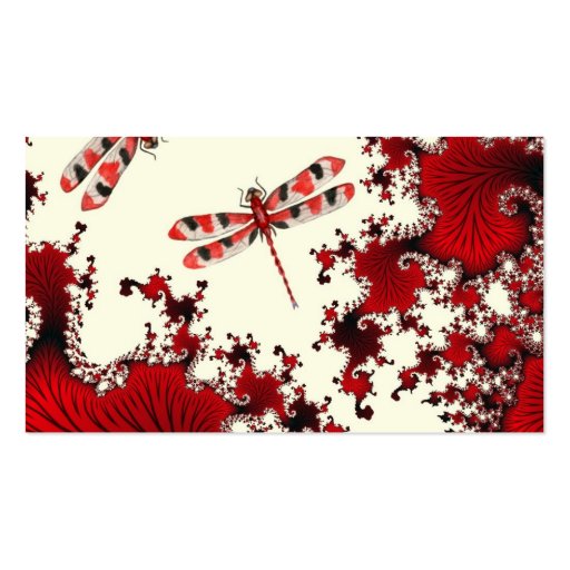 Red Dragonfly Profile Card Business Card Template (back side)