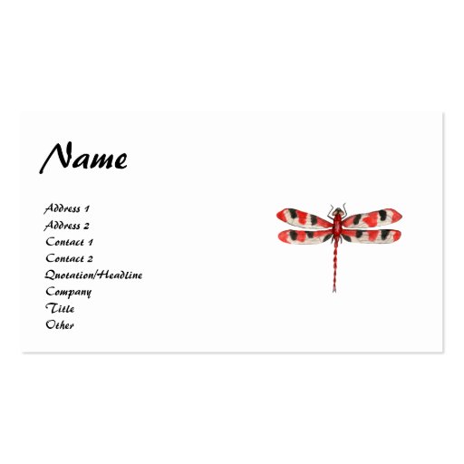 Red Dragonfly Profile Card Business Card Template