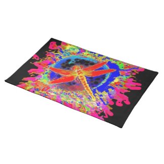 Red Dragonfly Splahing by Sharles Place Mat