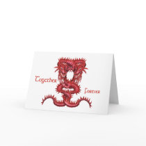Red dragons entwined cards by LisaKonrad Red dragons entwined cards