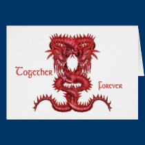 Red dragons entwined cards