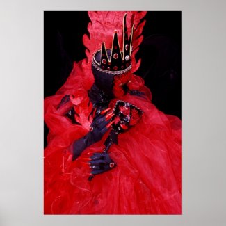 Red Dress at the Carnival of Venice Poster