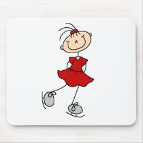Red Dress Ice Skater Girl Mousepad