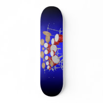 Red Drum Kit Illustration: Custom Skateboard