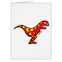 Red Dryptosaurus Greeting Card