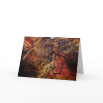 Red Dutch windmills greeting card