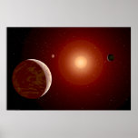 Red Dwarf Star and Exoplanets Posters