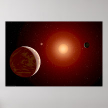 Red Dwarf Star and Exoplanets Posters