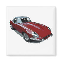 Red E Type Roadster Magnets