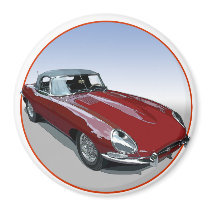 Red E Type Roadster magnets by RichardBrowne Red E Type Roadster magnets