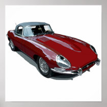 Red E Type Roadster Posters